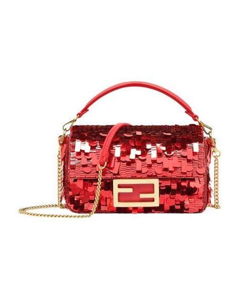 fendi mini baguette red|Fendi mini shopper bag.